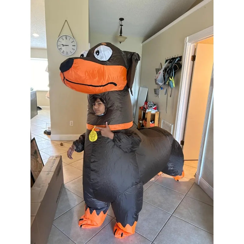 Adult Halloween inflatable costume Dachshund full body inflatable costume suitable for Halloween animal cosplay theme party