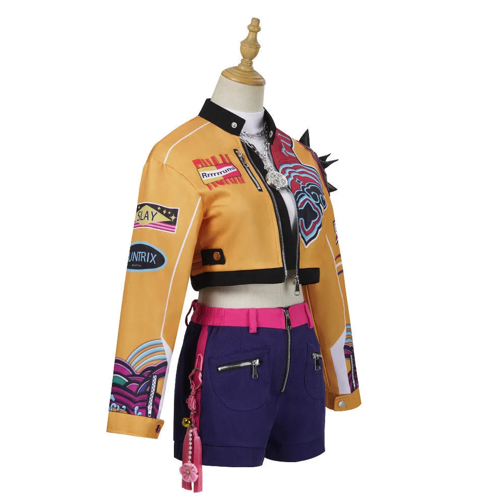 Kpop Demon Hunters Rumi Zoey Mira Cosplay Kids Child Girls Costume Huntrix Group Idol Roleplay Outfits Halloween Carnival Suit