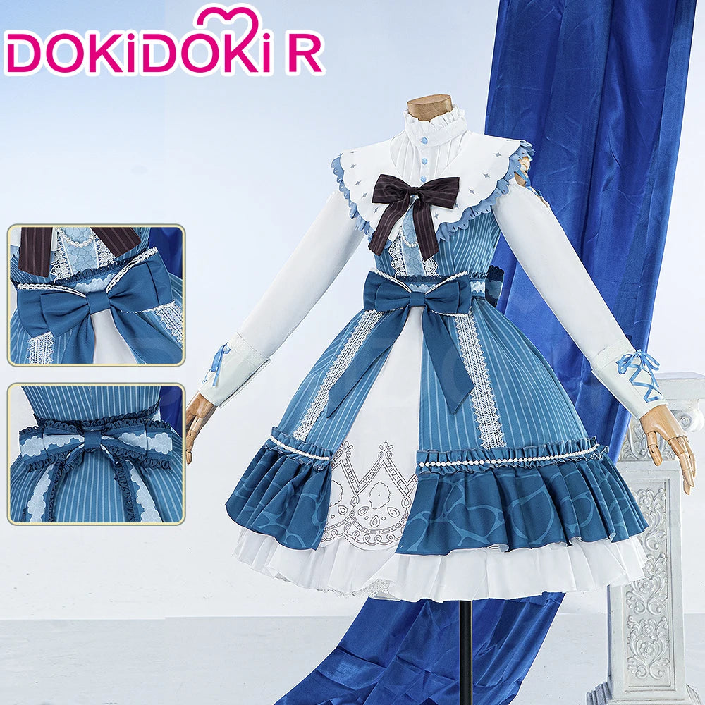 Akiyamaa Mizukii Cosplay Costume Game Cosplay DokiDoki-R Women Cute Blue Lolita Dress Costume Akiyamaa Mizukii Cosplay Christmas