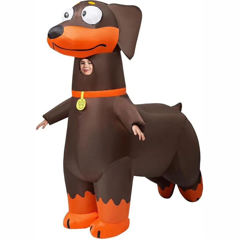 Adult Halloween inflatable costume Dachshund full body inflatable costume suitable for Halloween animal cosplay theme party