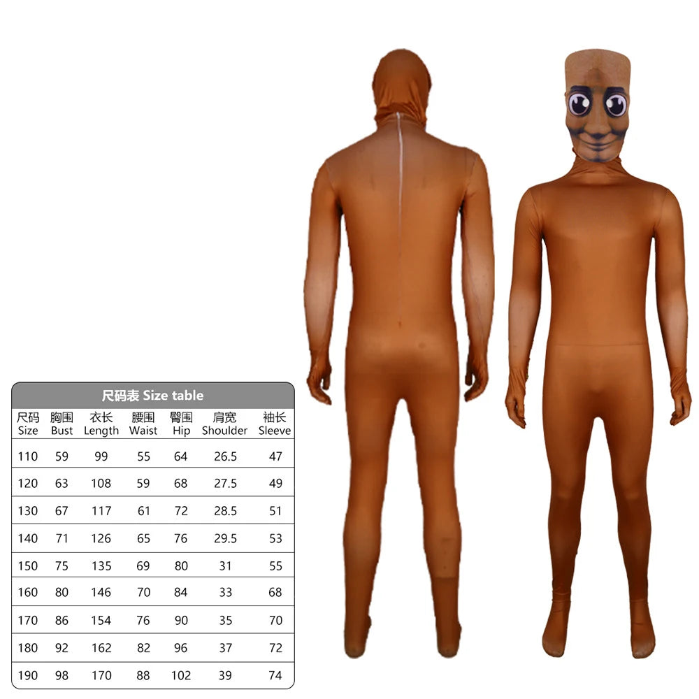 Game Tung Tung Tung Sahur Cosplay Bodysuit Kids Adults Italian Brain Character Halloween Costume Stage Performance Jumpsuit Mask