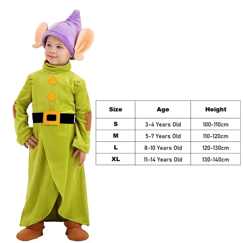 A Halloween Costume Boys Toddler Snow White Friend Cosplay Dopey Costume For Kids