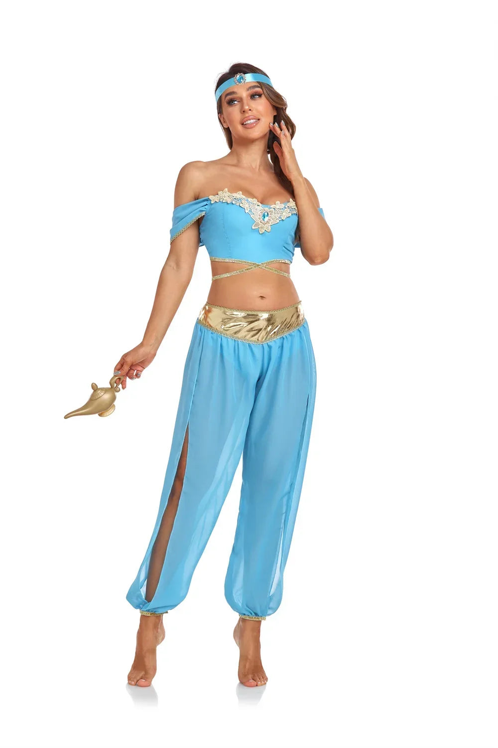 Adult Aladin and The Magic Lamp Jasmine Princess Cosplay Costume Women Stage Outfit for the Halloween