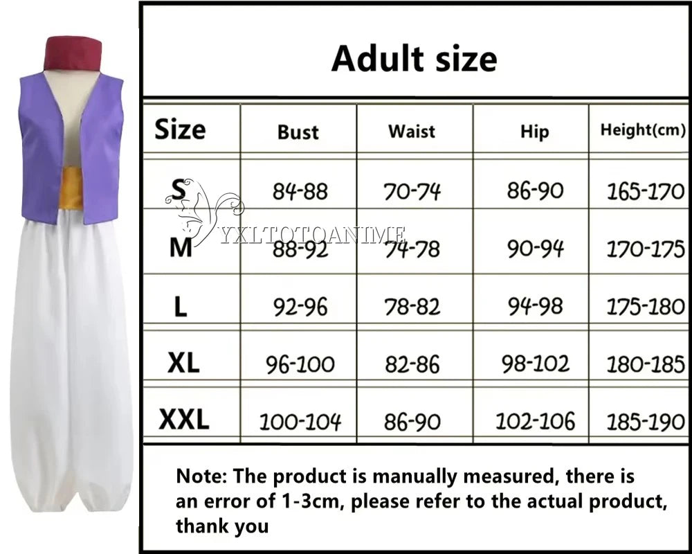 Fantasy Myth Prince Aladdin Costume for Adults - Stage Outfit for Cosplay and Performance Perfect for Aladdin Themed Parties