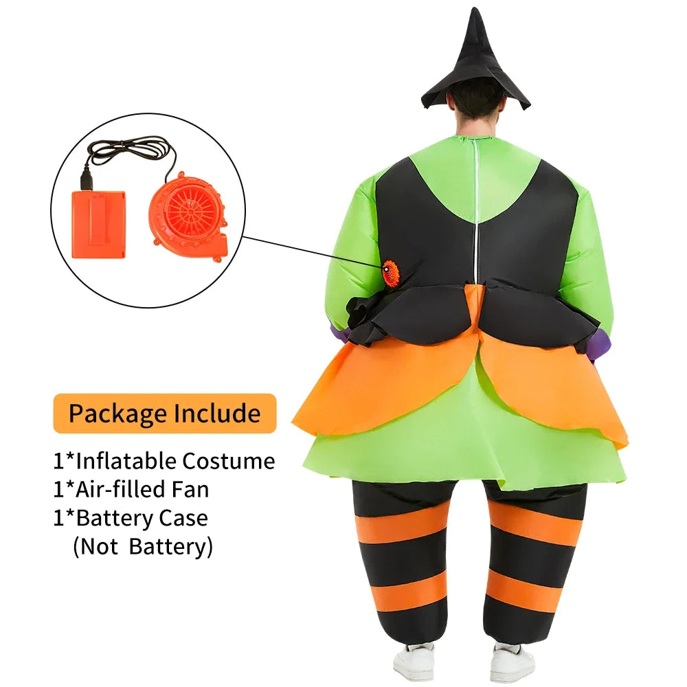 Adult Scary Ghost Evil Witch Inflatable Costume Purim Halloween Anime Cosplay Costumes Role Play Carnival Party Dress Suits