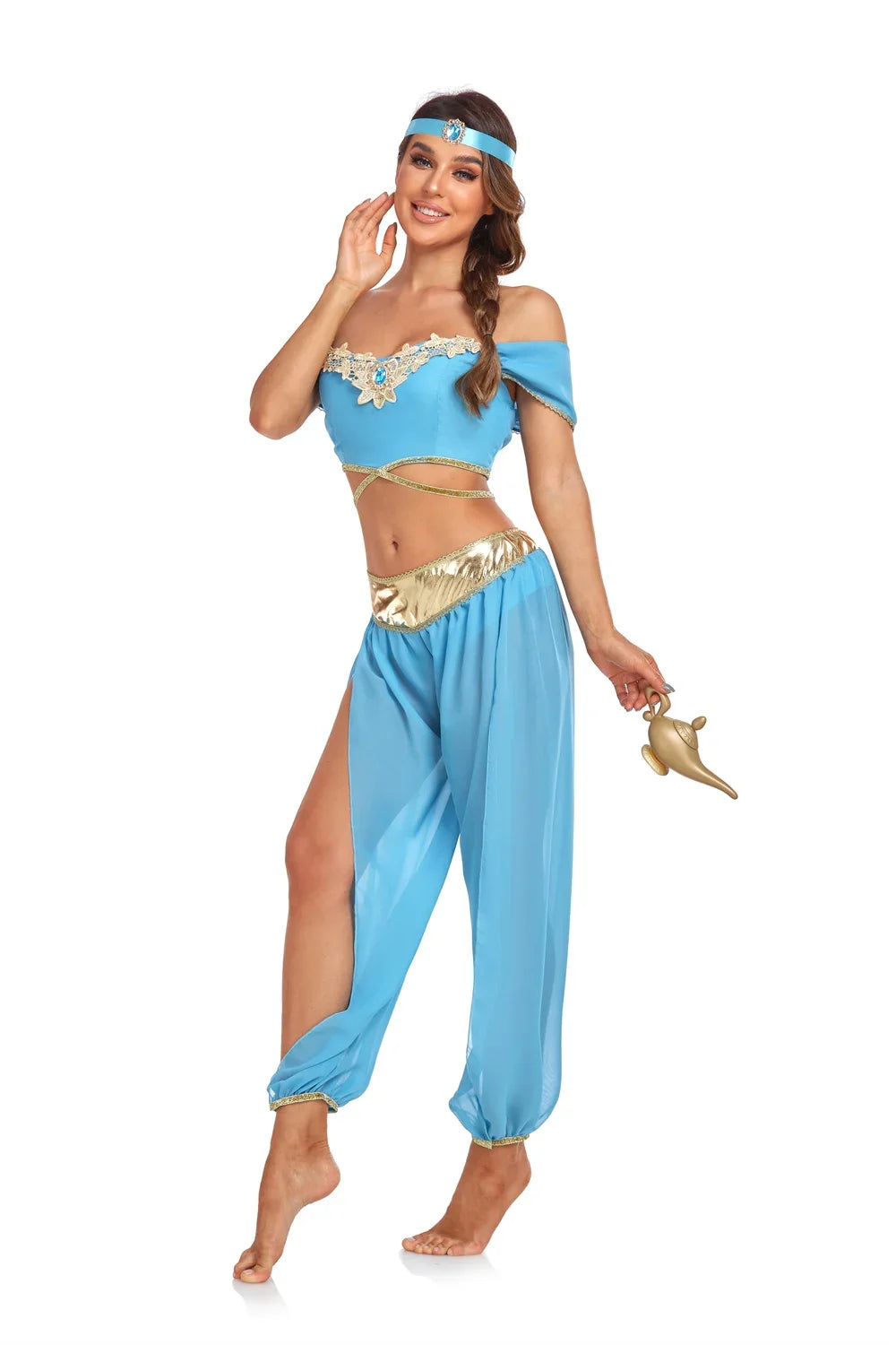 Adult Aladin and The Magic Lamp Jasmine Princess Cosplay Costume Women Stage Outfit for the Halloween