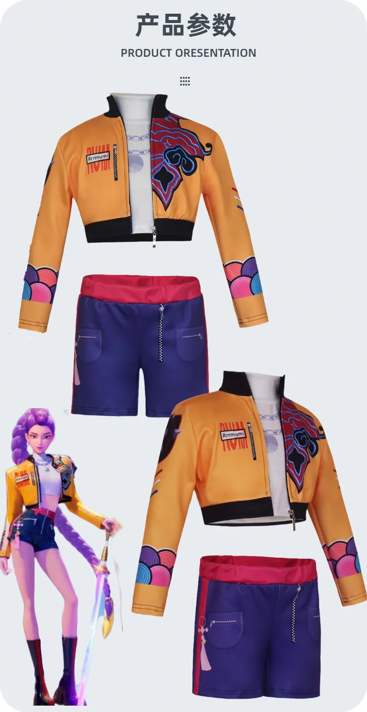 K-POP Demon Hunters Cosplay Costume For Girls Zoey Rumi Mira Kids Halloween Costume  Party Outfit Anime Roleplay Clothing