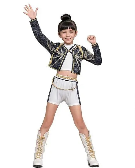 Children Girls Rumi Cosplay Costume Idol Star Kpop Group Role-Playing Clothes Anime Stage Performance Costume Halloween Set