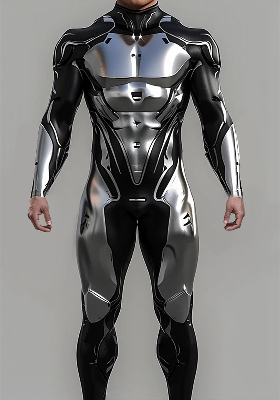 Cyber Mechanical Bodysuit Men's Halloween Punk Cosplay Costume Carnival Party Festival Stage Performance Anime Robot Bodysuit
