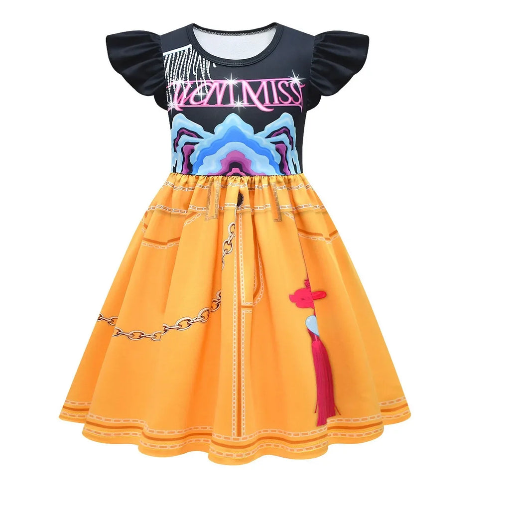 Anime Movie Kpop Rumi Demon Hunter Zoe Dress Up Huntrix Mira Cosplay Flying Sleeve Dress Girls Kids Halloween Party Costume