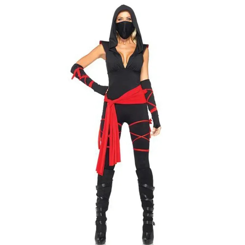 Halloween Costumes Men Women Ninja Costume Couples Anime Warrior Cosplay Carnival Party Fancy Dress Up for Adult