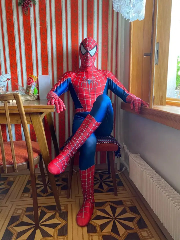 Classic Raimi Spiderman Costume Cosplay Zentai Suits Bodysuit Spandex Superhero Halloween Costume Disfraces Para Adult Kids