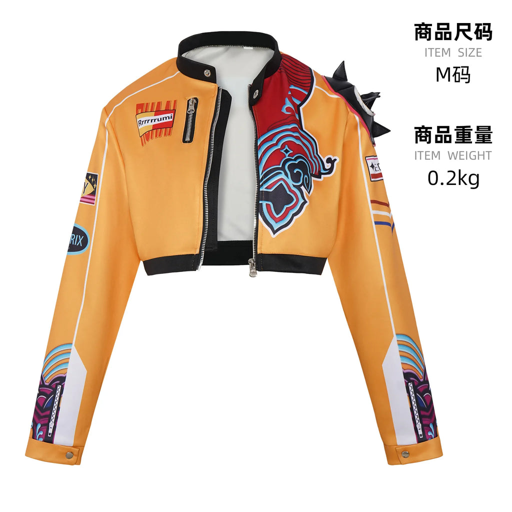 Anime Demon Hunter Cosplay Costume Kpop Rumi Character Coat Jacket for Girls Adult Convention Cos Halloween Group Party Costume