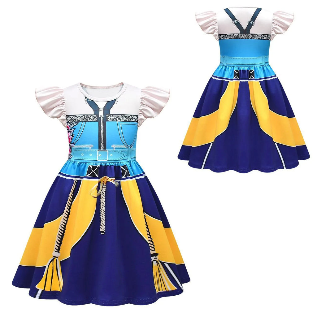 Anime Movie Kpop Rumi Demon Hunter Zoe Dress Up Huntrix Mira Cosplay Flying Sleeve Dress Girls Kids Halloween Party Costume